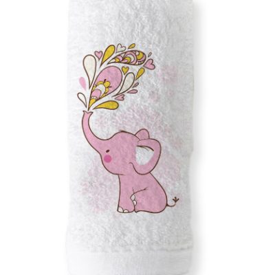 20005_pink-elephant (Μπομπονιέρα Πετσέτα χεριών)